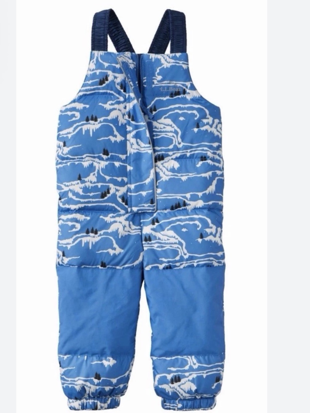 L.L. Bean Down Puffer Snow Bib size 4T  White Printed Kids Snow down goose